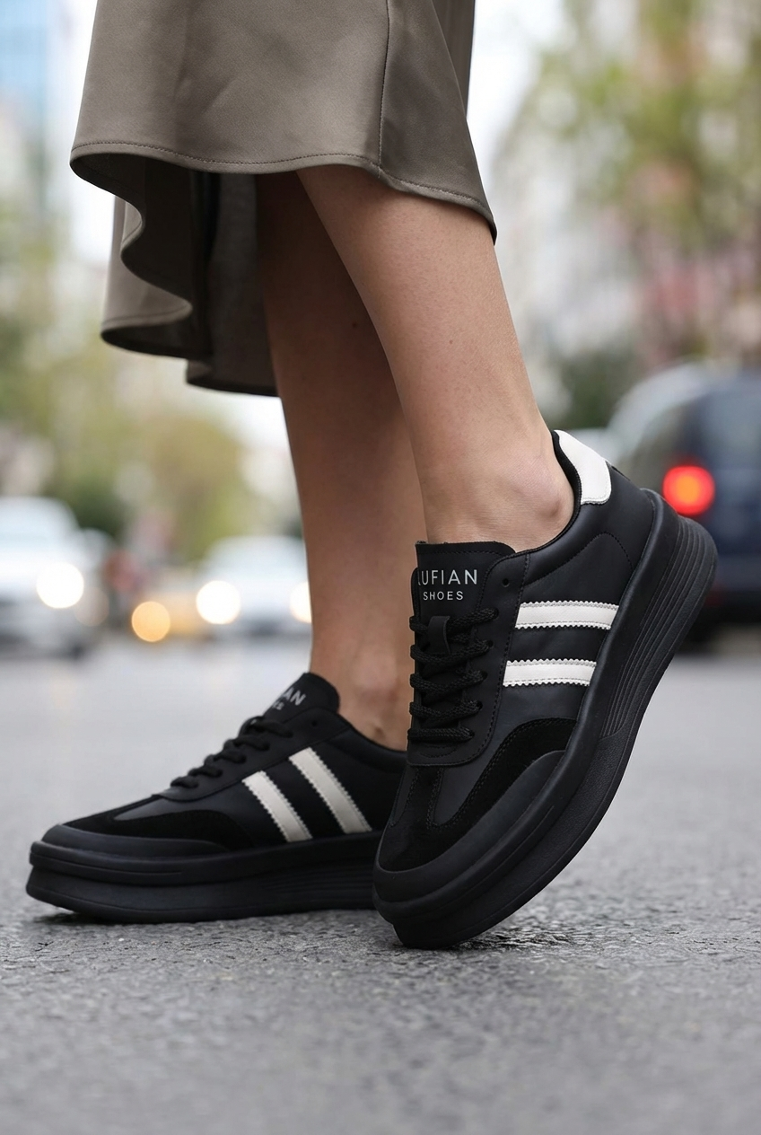 Lufian Christina Siyah Kadın Sneaker Ayakkabı 122230019