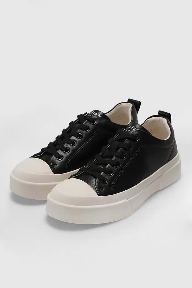 Lufian Mia Siyah Hakiki Deri Kadın Sneaker Ayakkabı 121230038