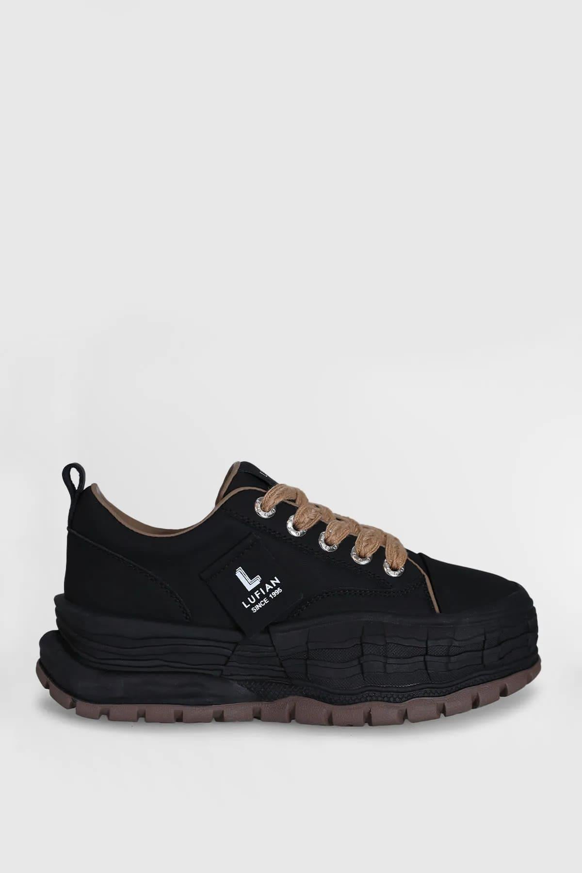 Lufian Zeta Siyah Hakiki Deri Kadın Sneaker Ayakkabı 121230002