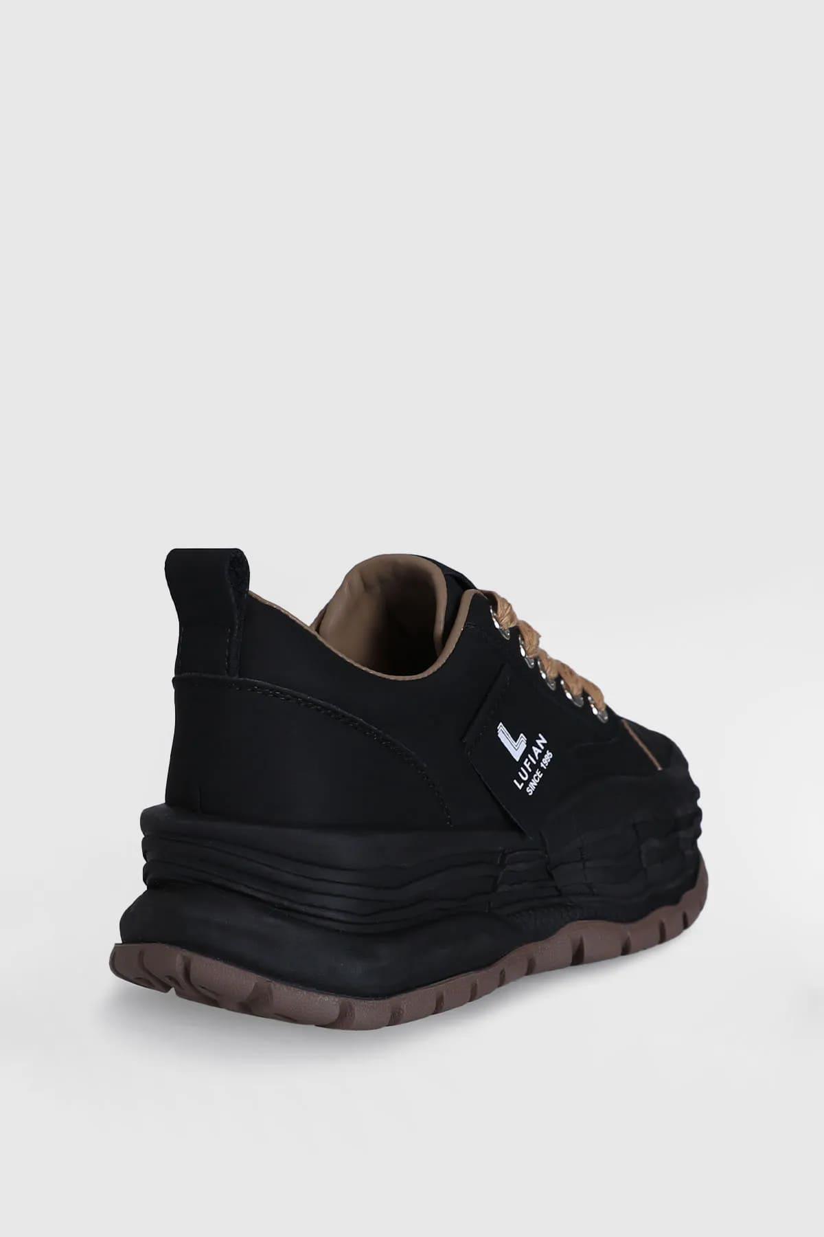 Lufian Zeta Siyah Hakiki Deri Kadın Sneaker Ayakkabı 121230002