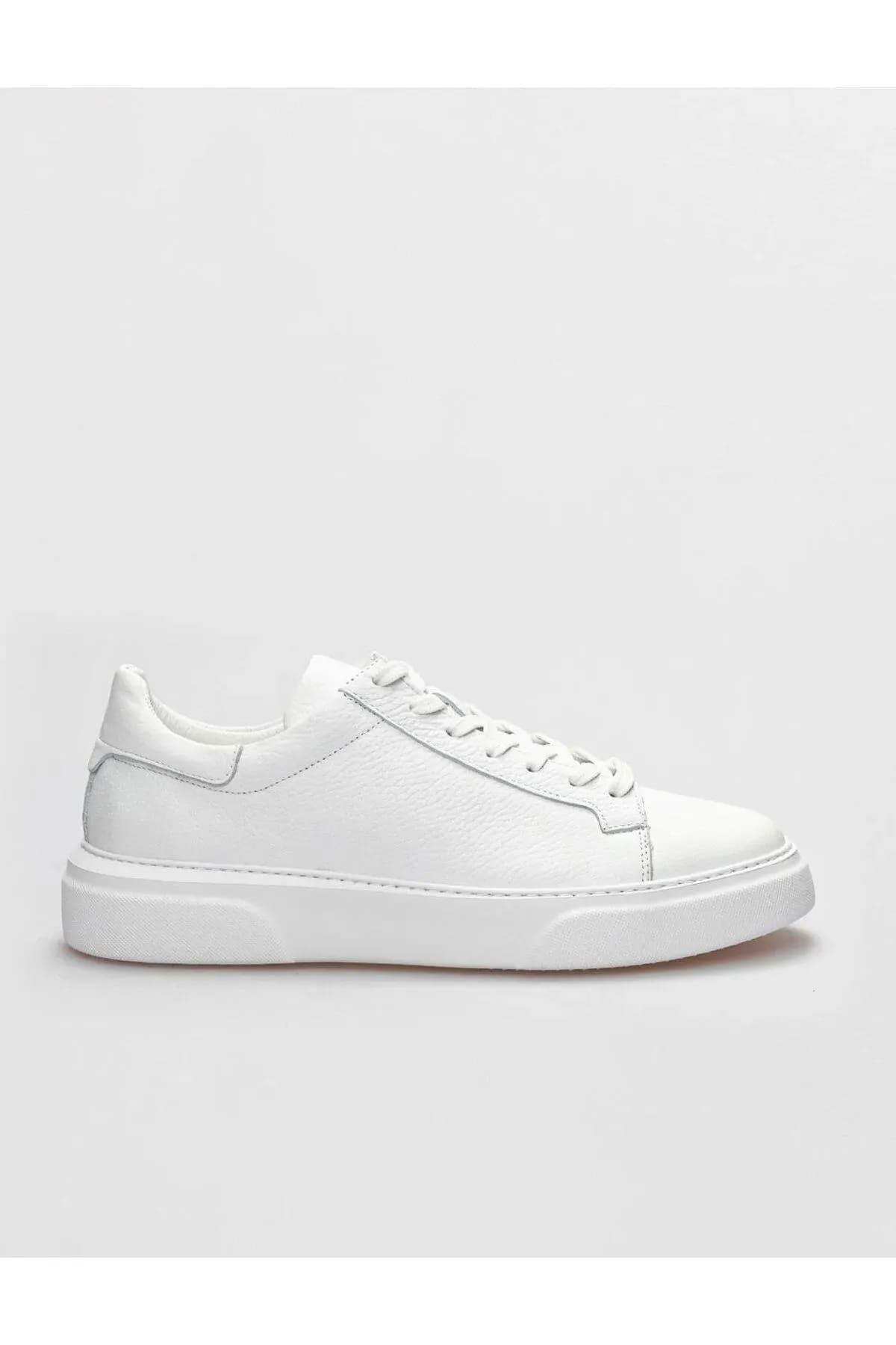 MAKRAS EXCLUSIVE Tommy 777 Beyaz Hakiki Deri Erkek Sneaker Ayakkabı