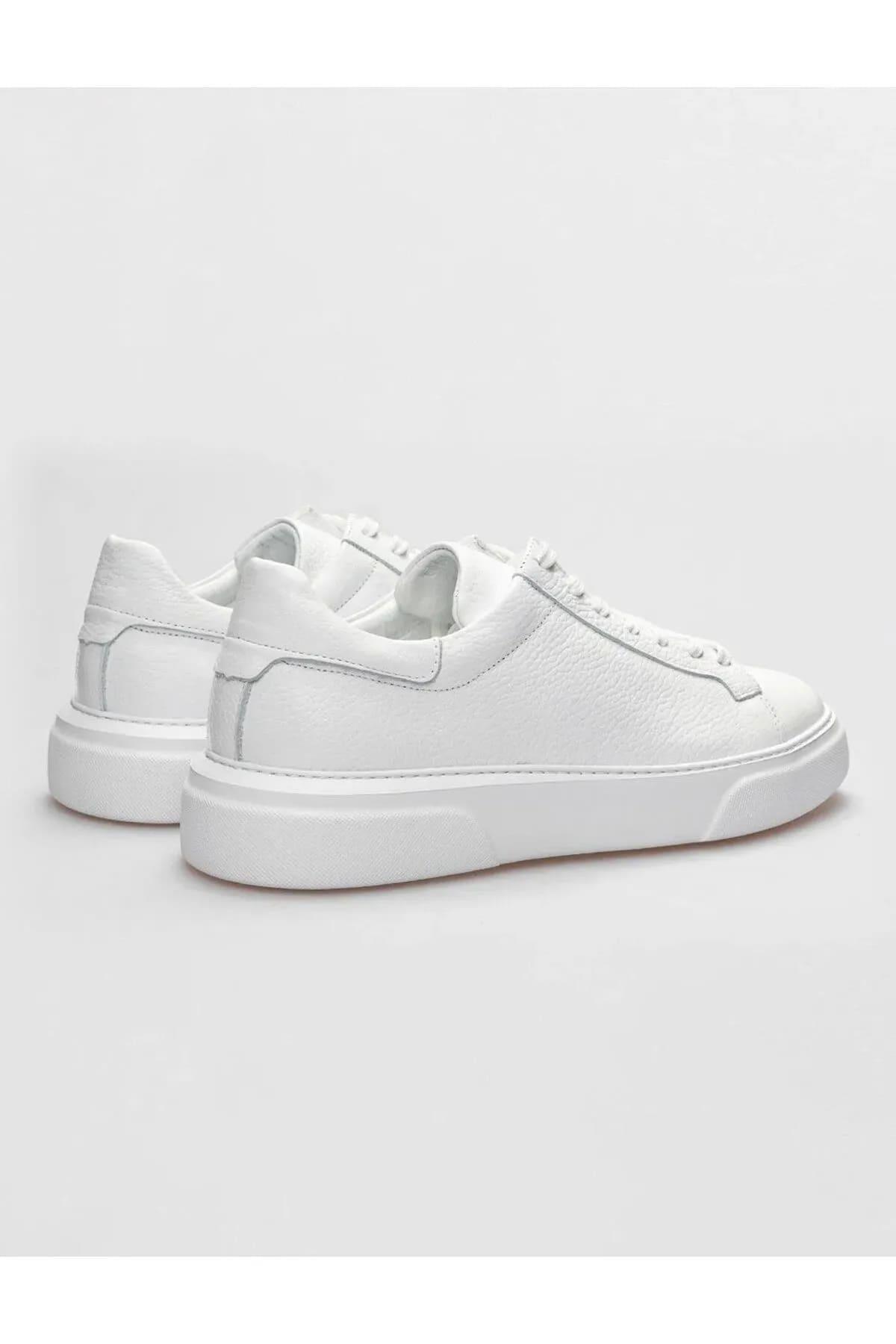 MAKRAS EXCLUSIVE Tommy 777 Beyaz Hakiki Deri Erkek Sneaker Ayakkabı
