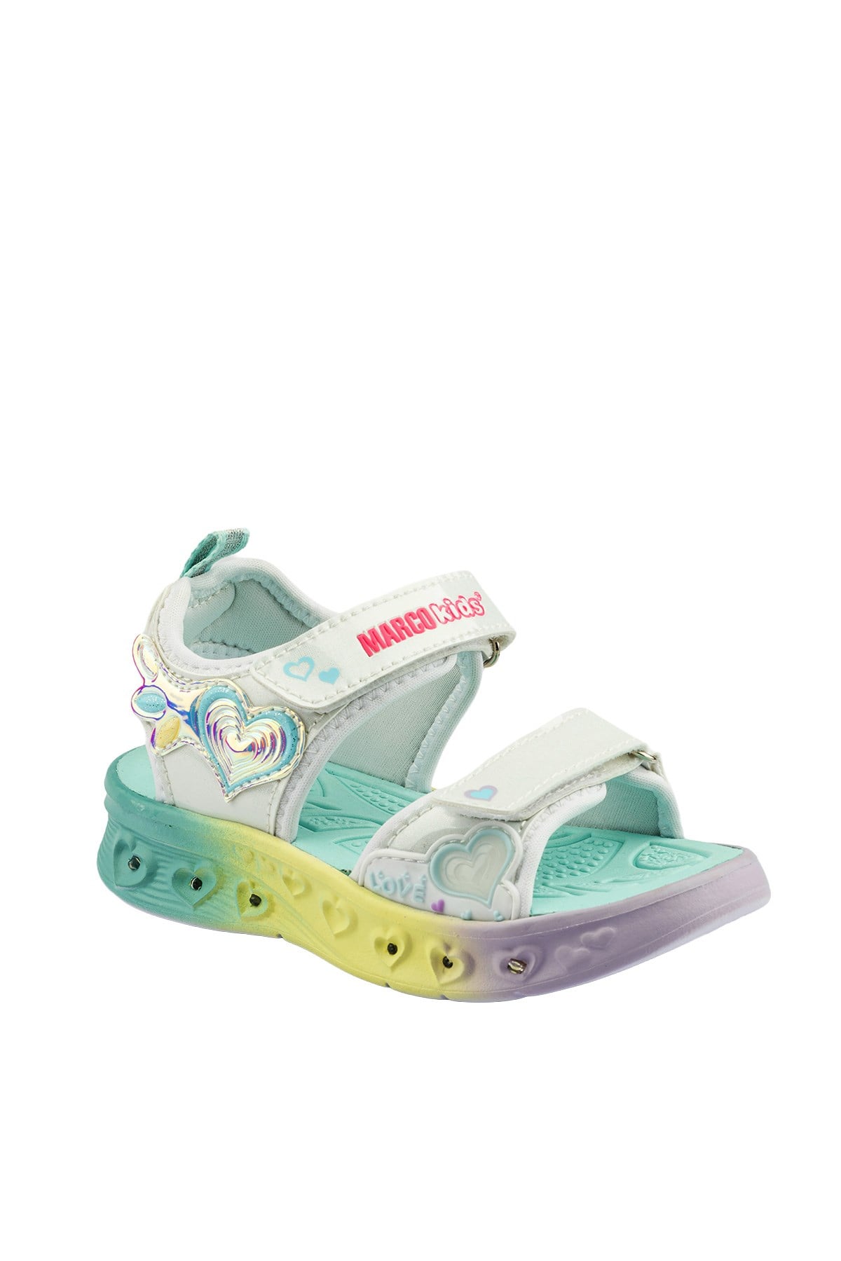 Marco Kids Kız Çocuk Işıklı Beyaz Sandalet 02-26Y208-Z1
