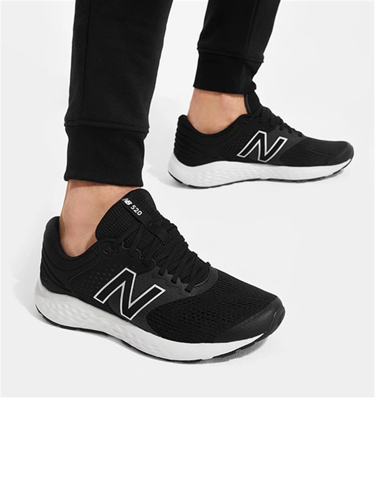 New Balance 520 Erkek Koşu Spor Ayakkabı Siyah Beyaz M520LB7