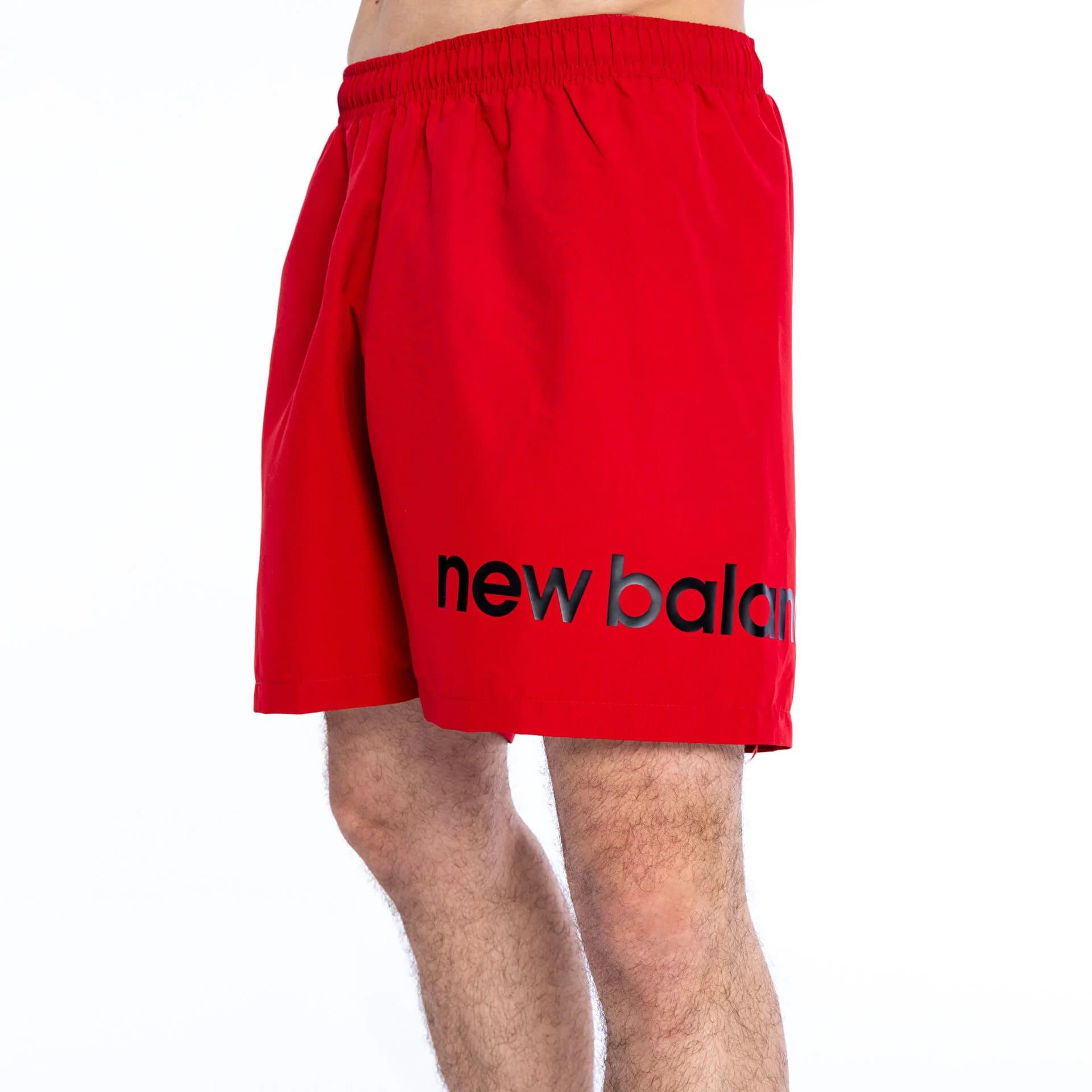 New Balance Baskılı Erkek Kırmızı Deniz Şortu MNS1324-RED