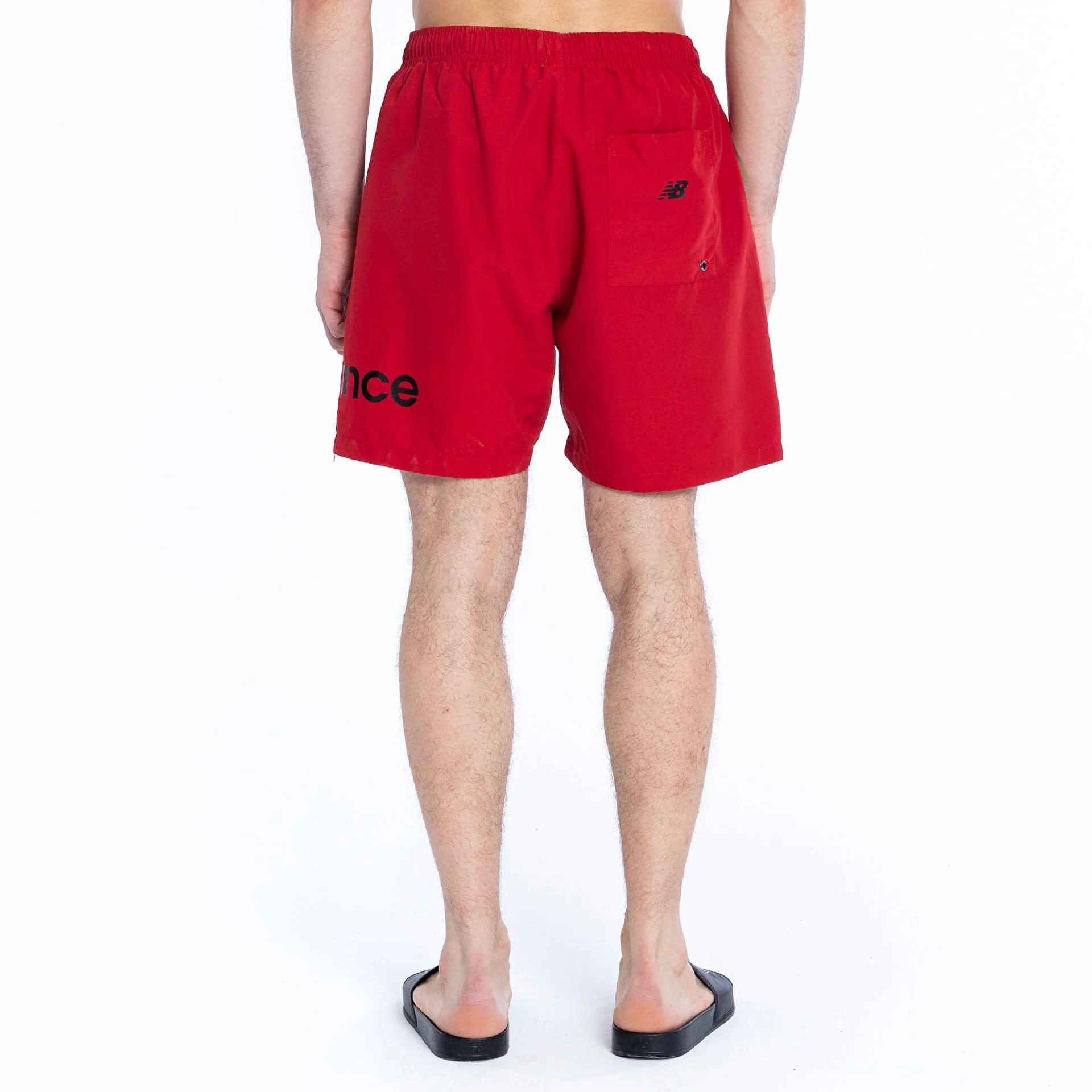 New Balance Baskılı Erkek Kırmızı Deniz Şortu MNS1324-RED