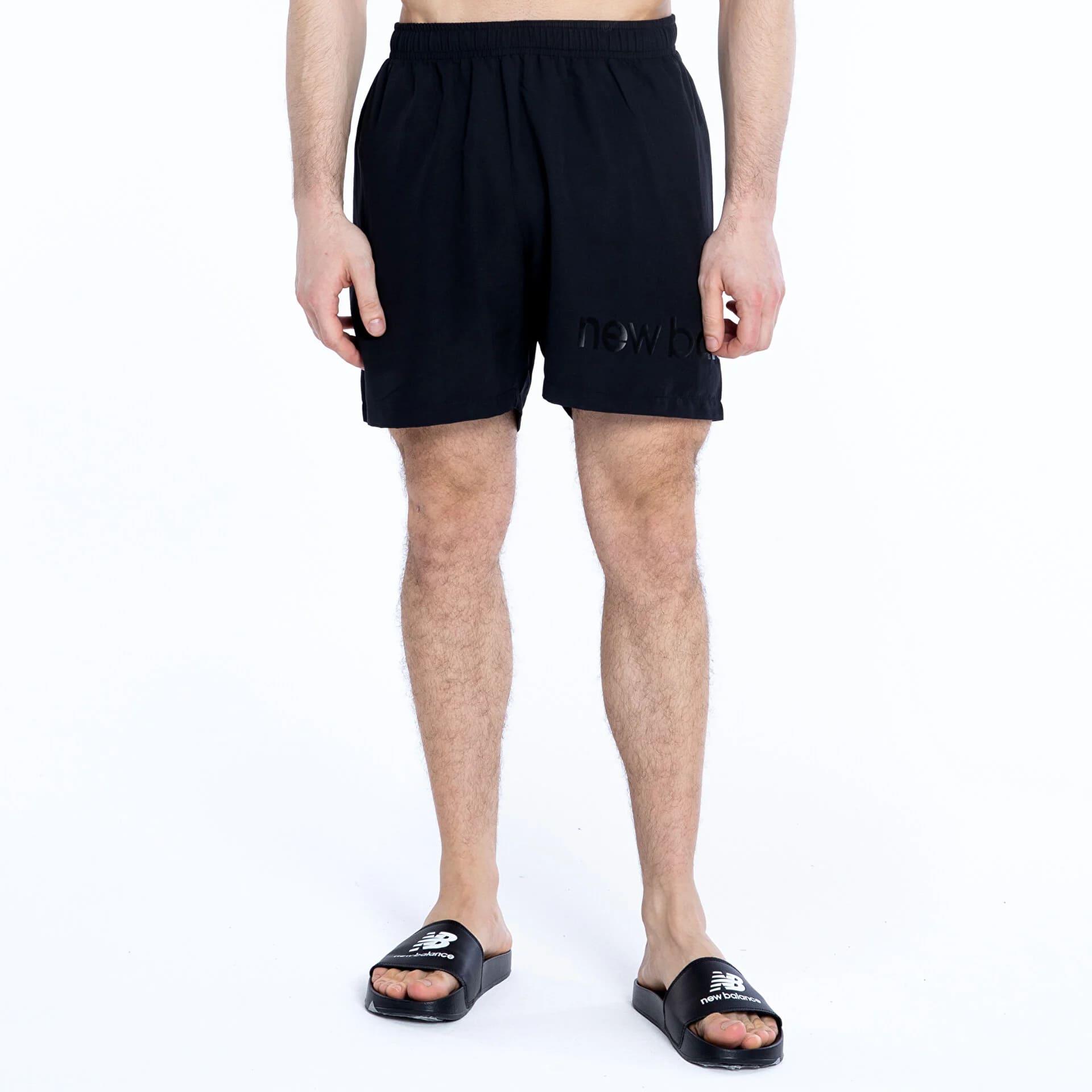 New Balance Baskılı Erkek Siyah Deniz Şortu MNS1324-BK