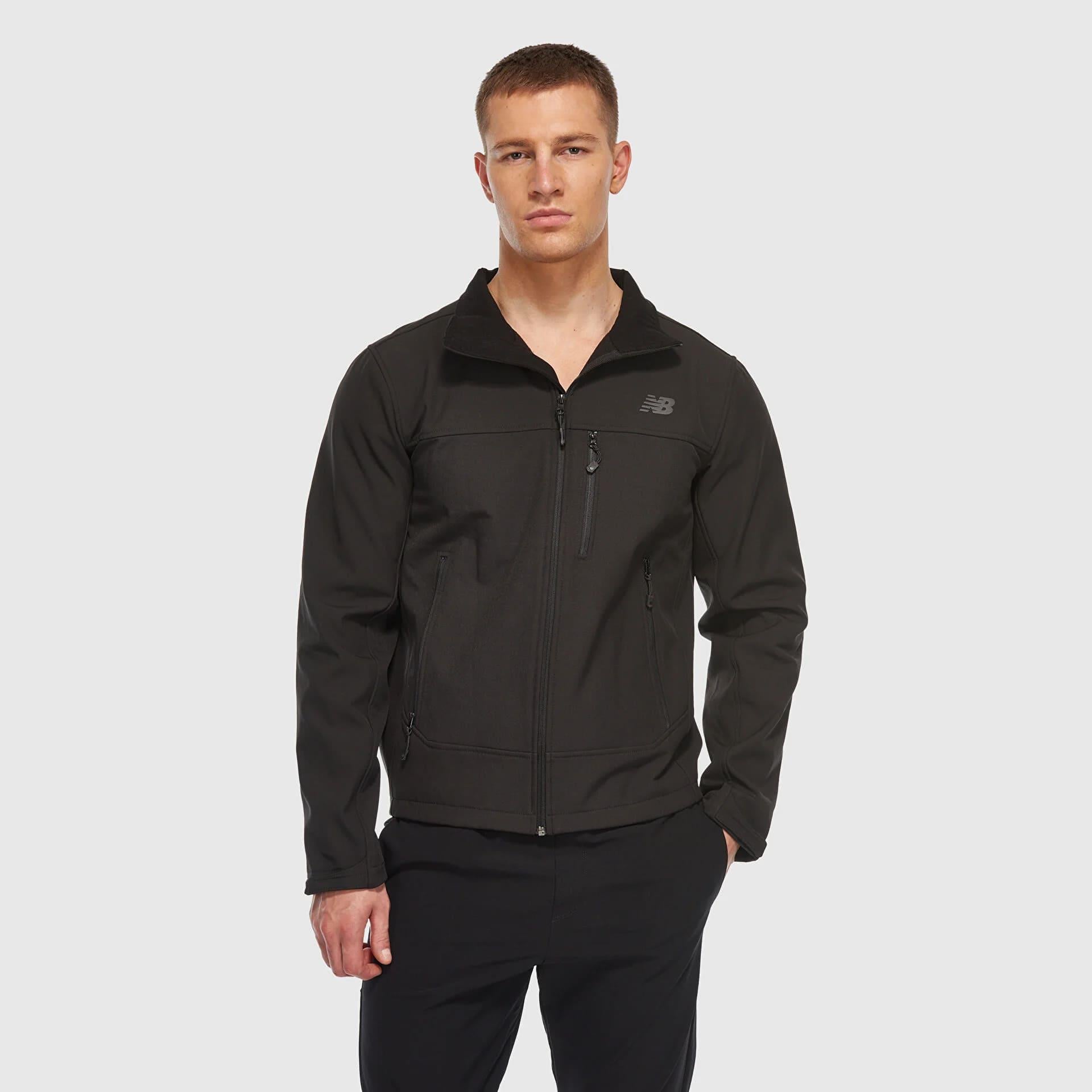 New Balance MNJ3301 BK SoftShell Jacket Erkek Mont Siyah