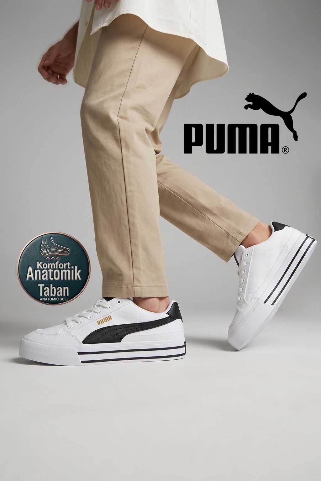 Puma Court Classic Vulc FS Beyaz Siyah Erkek Sneaker Günlük Spor Ayakkabı 396353-02