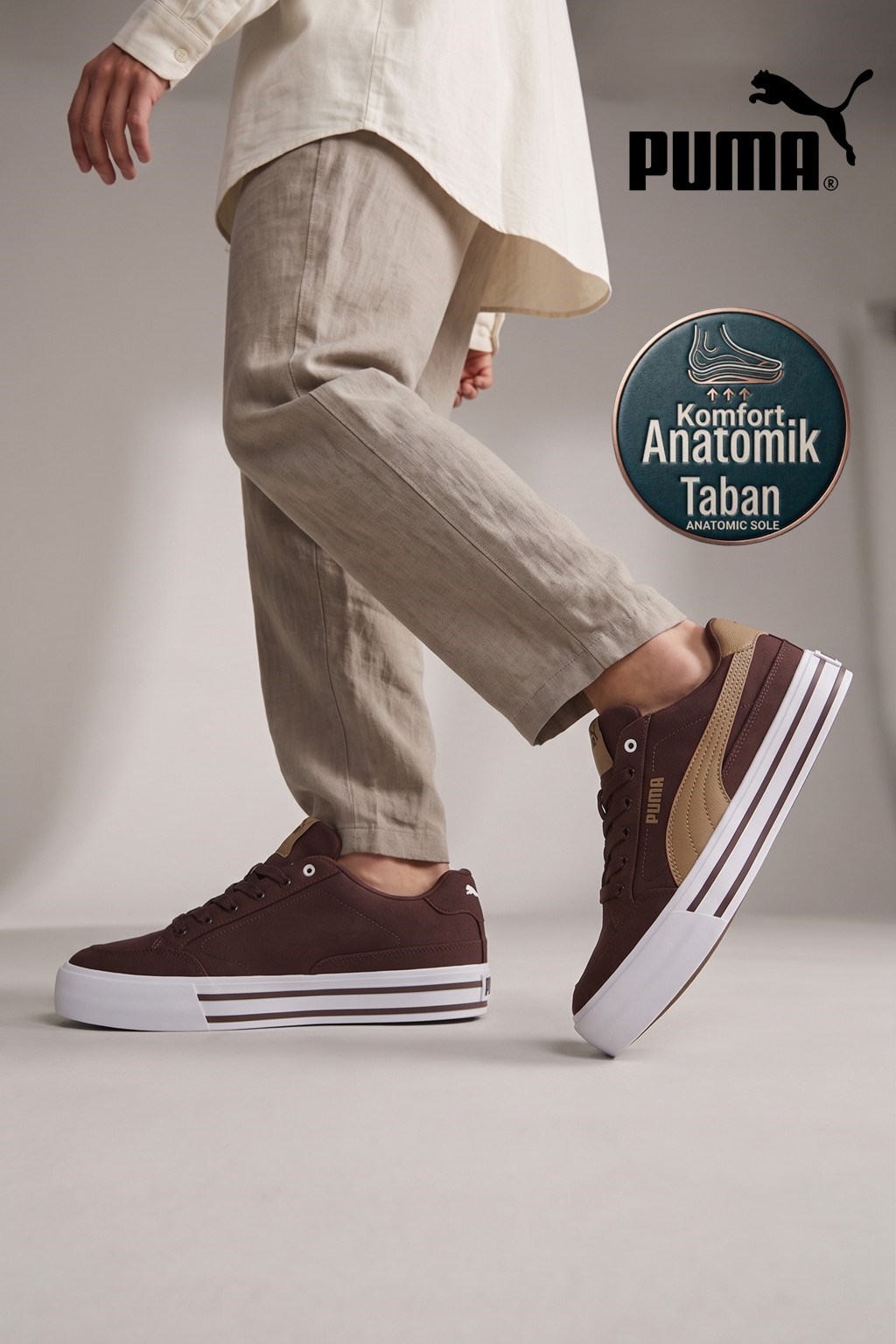 Puma Court Classic Vulc FS Chocolate-Taupe Erkek Sneaker Günlük Spor Ayakkabı 396353-41