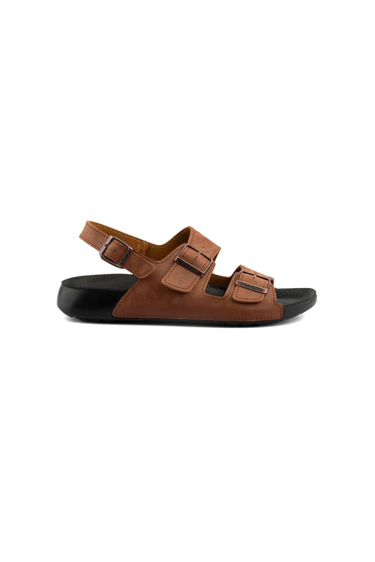Roy Jones Barcelona Urban Taba Erkek Çift Tokalı Günlük Sandalet 5003