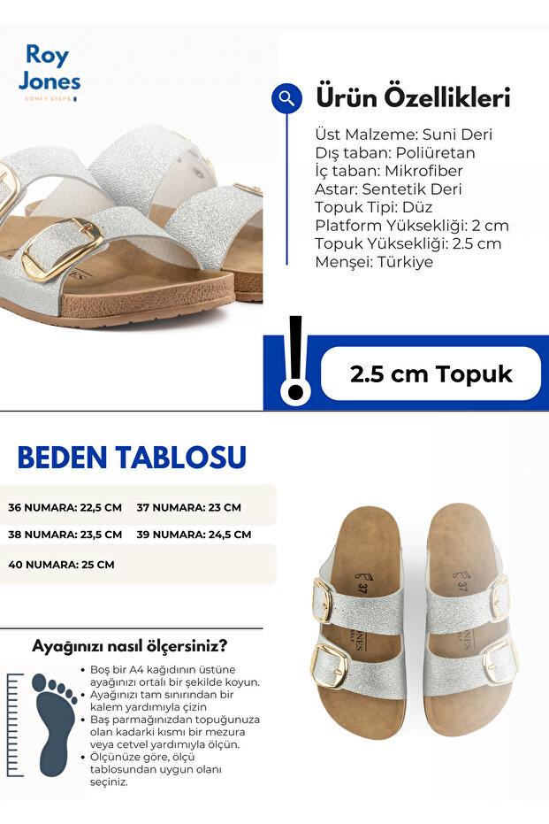Roy Jones Kadın Gri Tokalı Günlük Sandalet 6300
