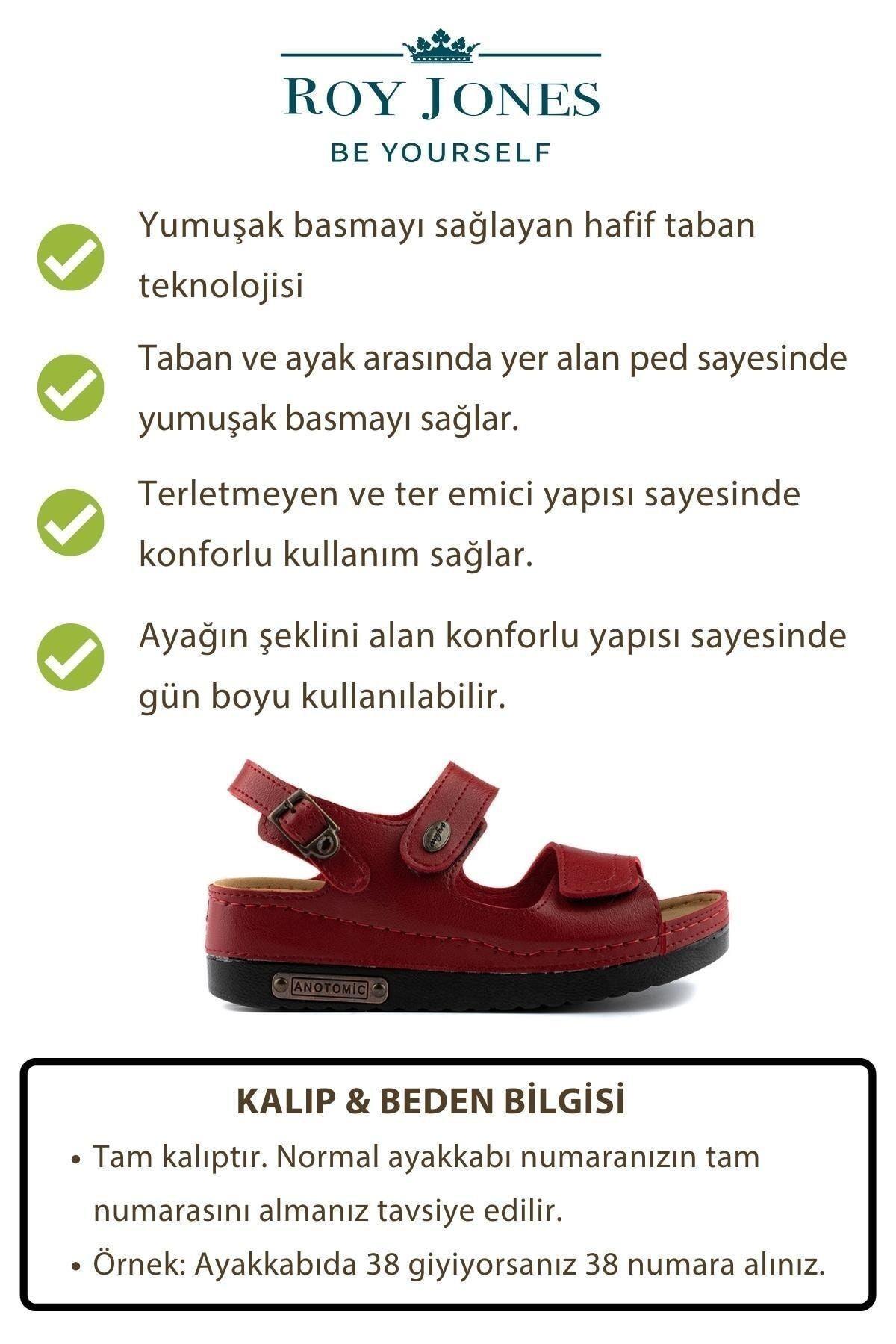 Roy Jones Kadın Kırmızı Cırtlı Günlük Sandalet 3014