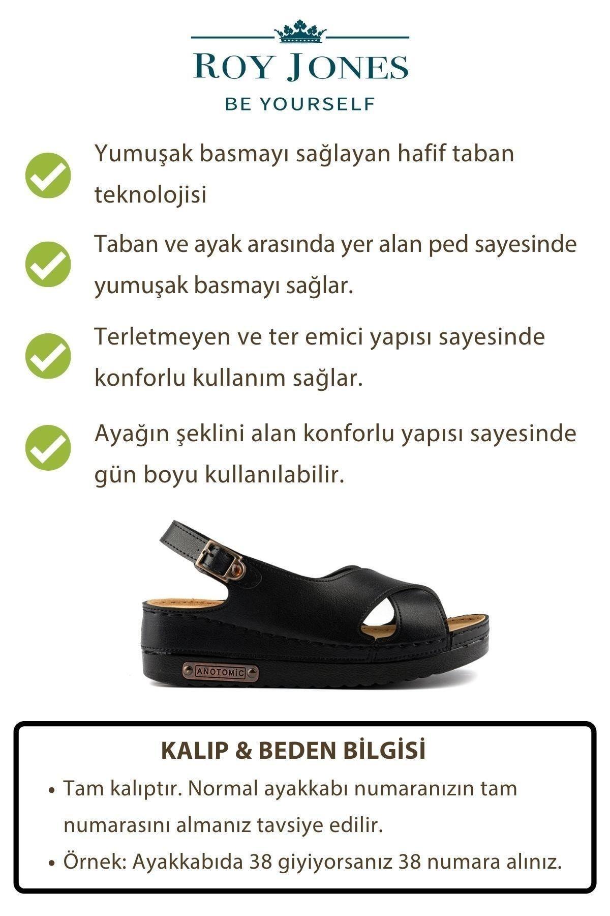 Roy Jones Kadın Siyah Çapraz Günlük Sandalet 3031