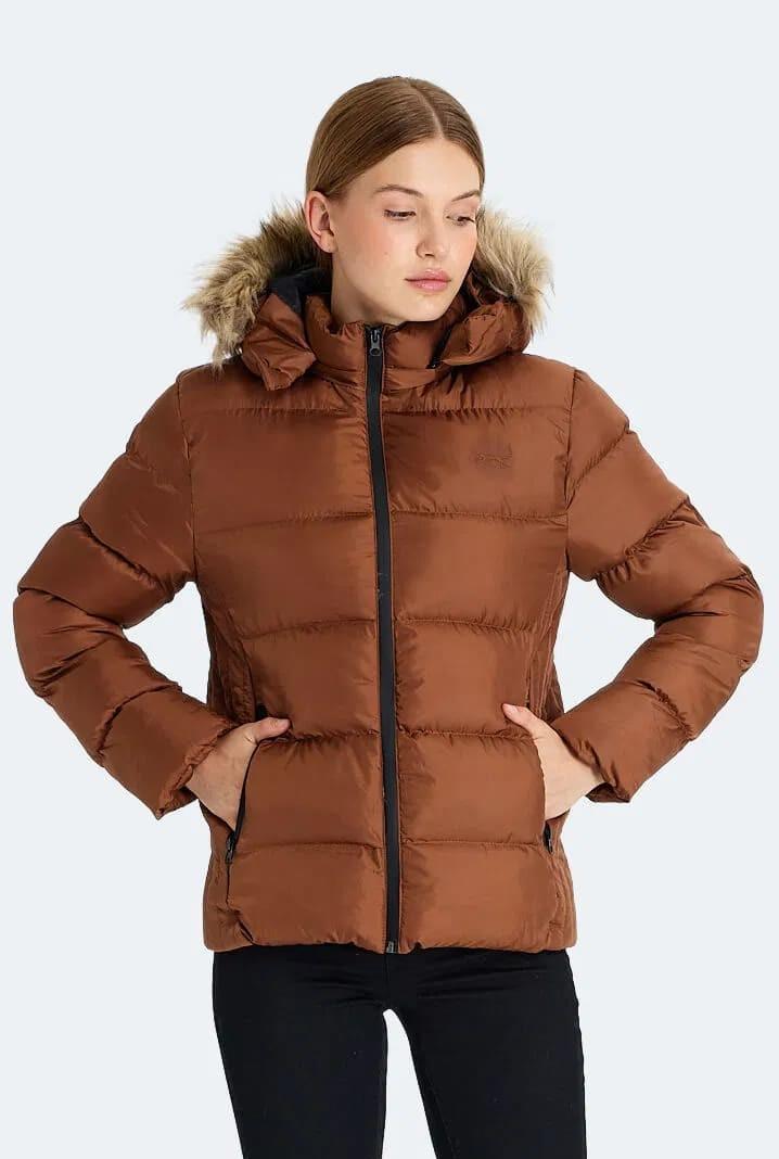 Slazenger Guest Kadın Puffer Şişme Mont Taba