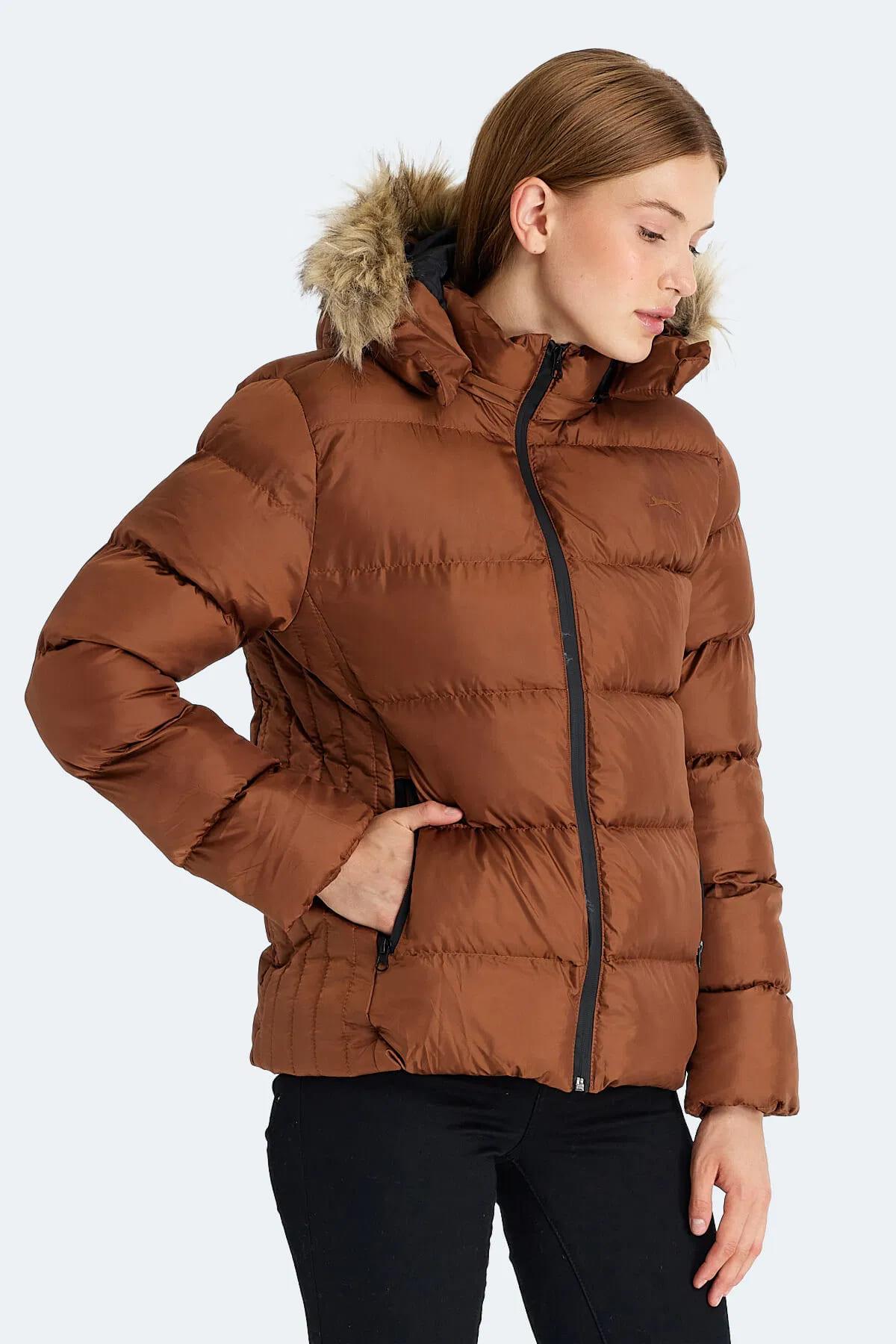 Slazenger Guest Kadın Puffer Şişme Mont Taba