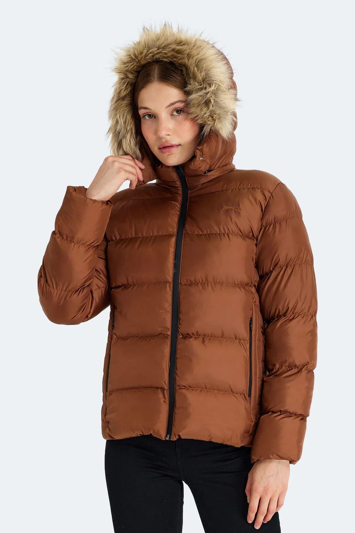 Slazenger Guest Kadın Puffer Şişme Mont Taba