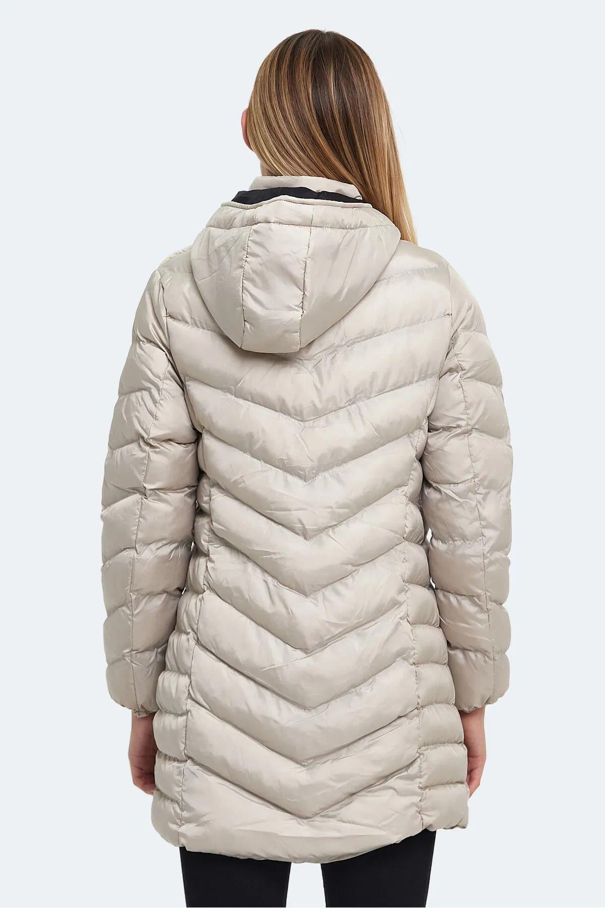 Slazenger Gwen In Kadın Puffer Uzun Şişme Mont Beyaz