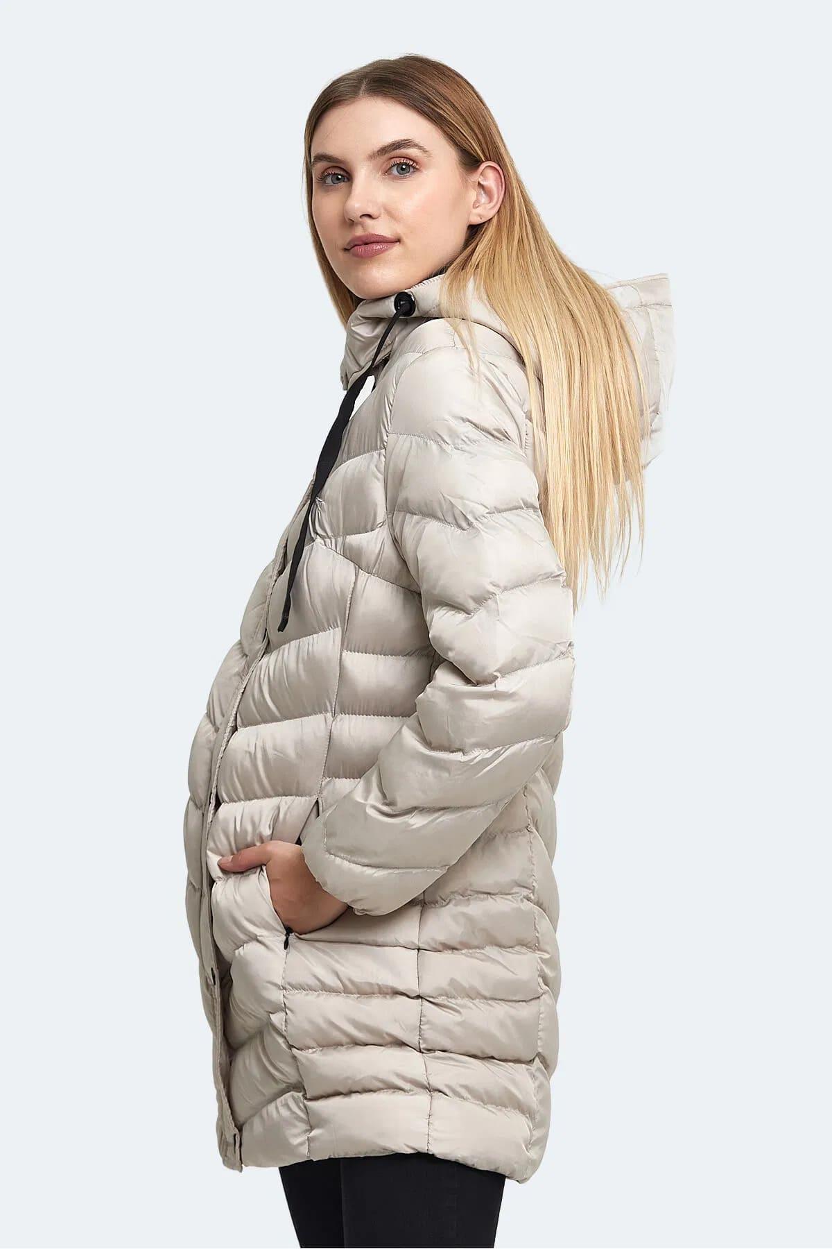 Slazenger Gwen In Kadın Puffer Uzun Şişme Mont Beyaz