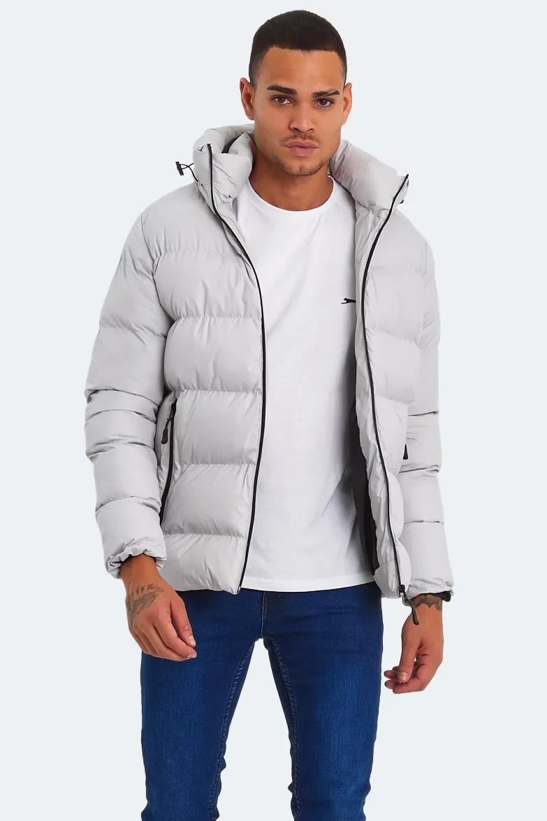 Slazenger Hank Erkek Puffer Şişme Mont Kaban Taş Gri