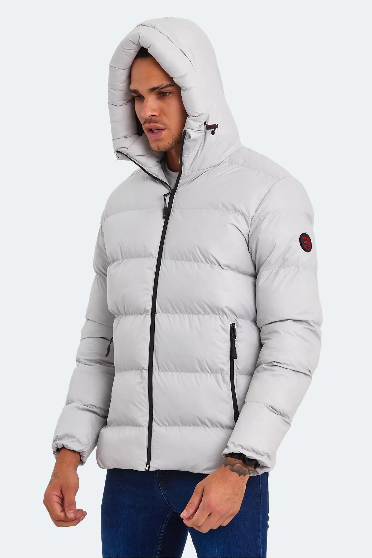 Slazenger Hank Erkek Puffer Şişme Mont Kaban Taş Gri