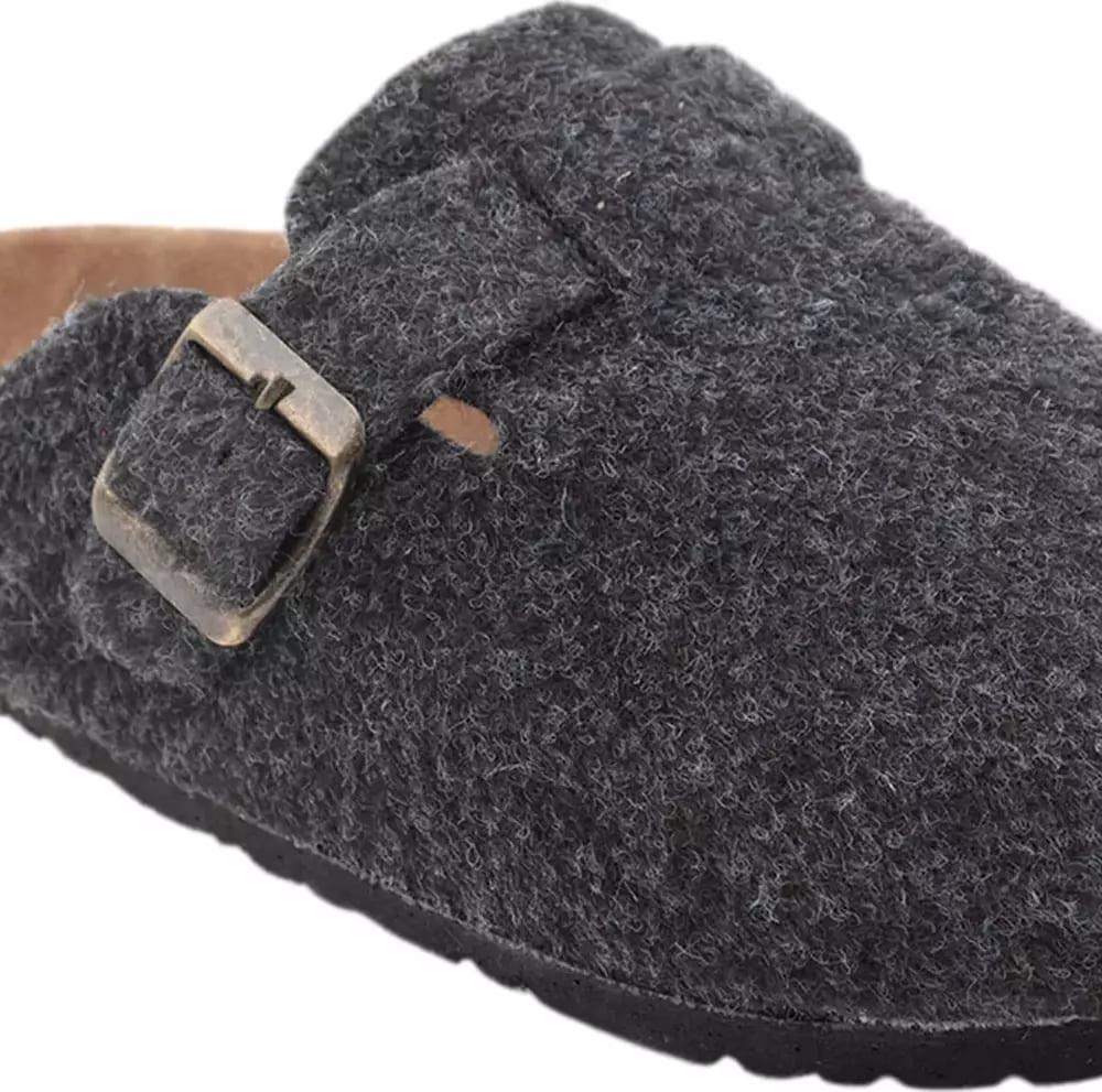 Slazenger Leo In Erkek Koyu Gri Füme Antrasit Keçe Ev Terlik