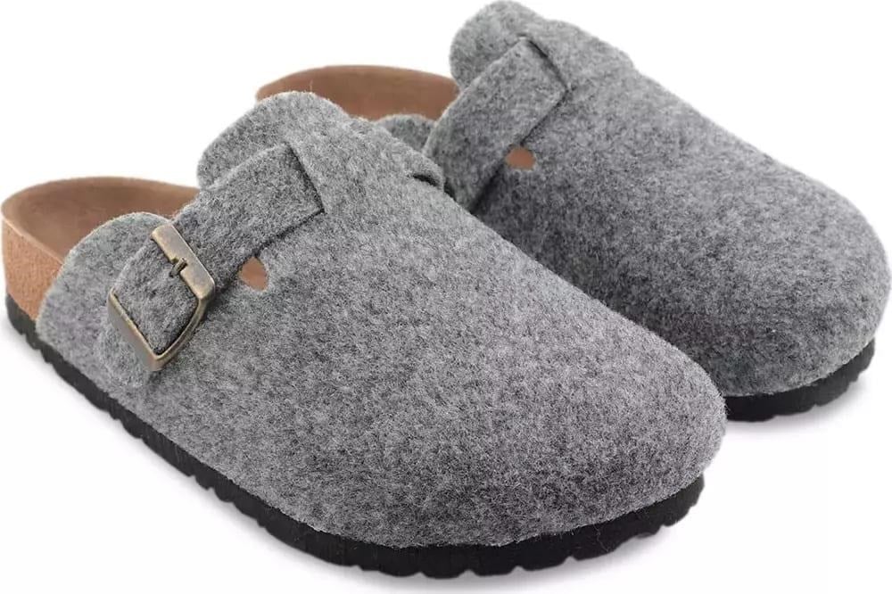 Slazenger Leo Kadın Gri Keçe Ev Terlik