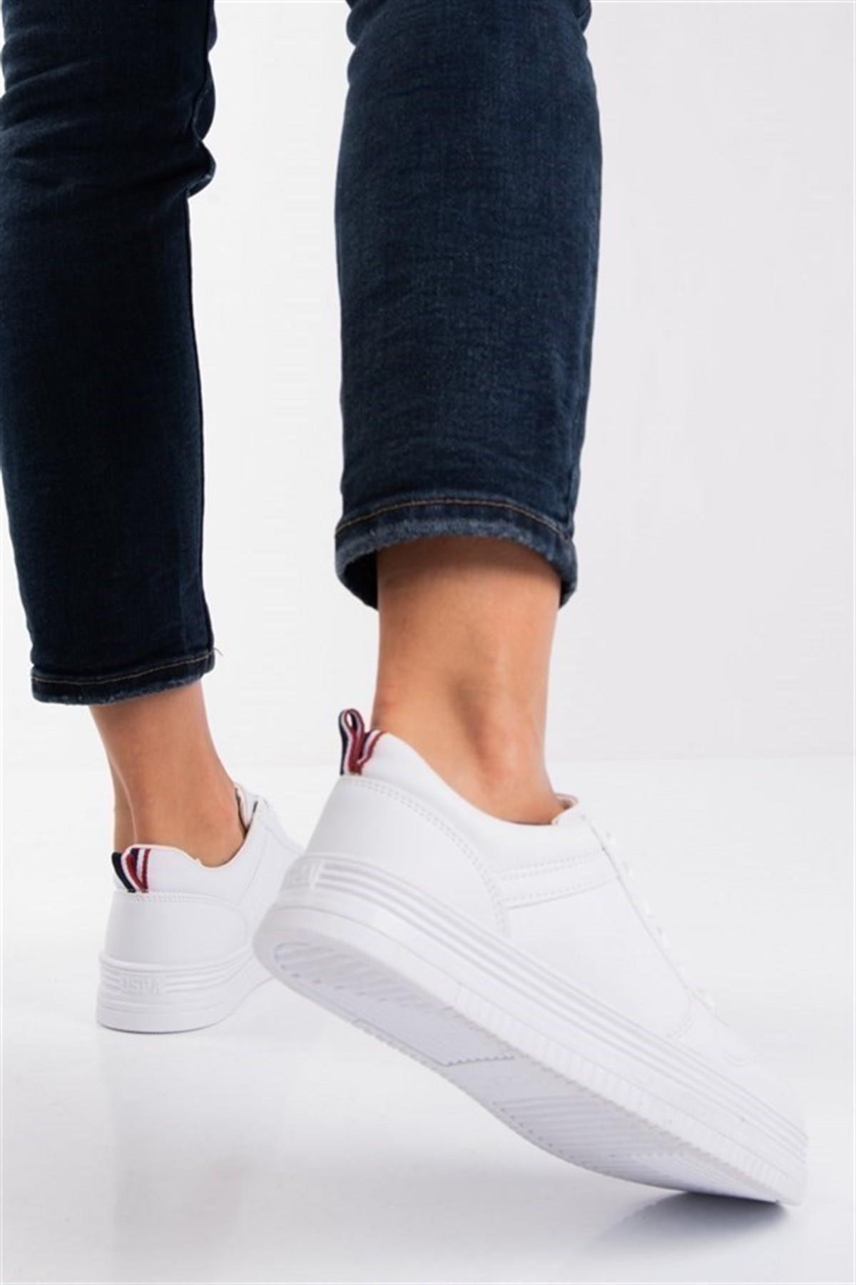 U.S Polo Assn. Suri Beyaz Kadın Sneaker Günlük Ayakkabı