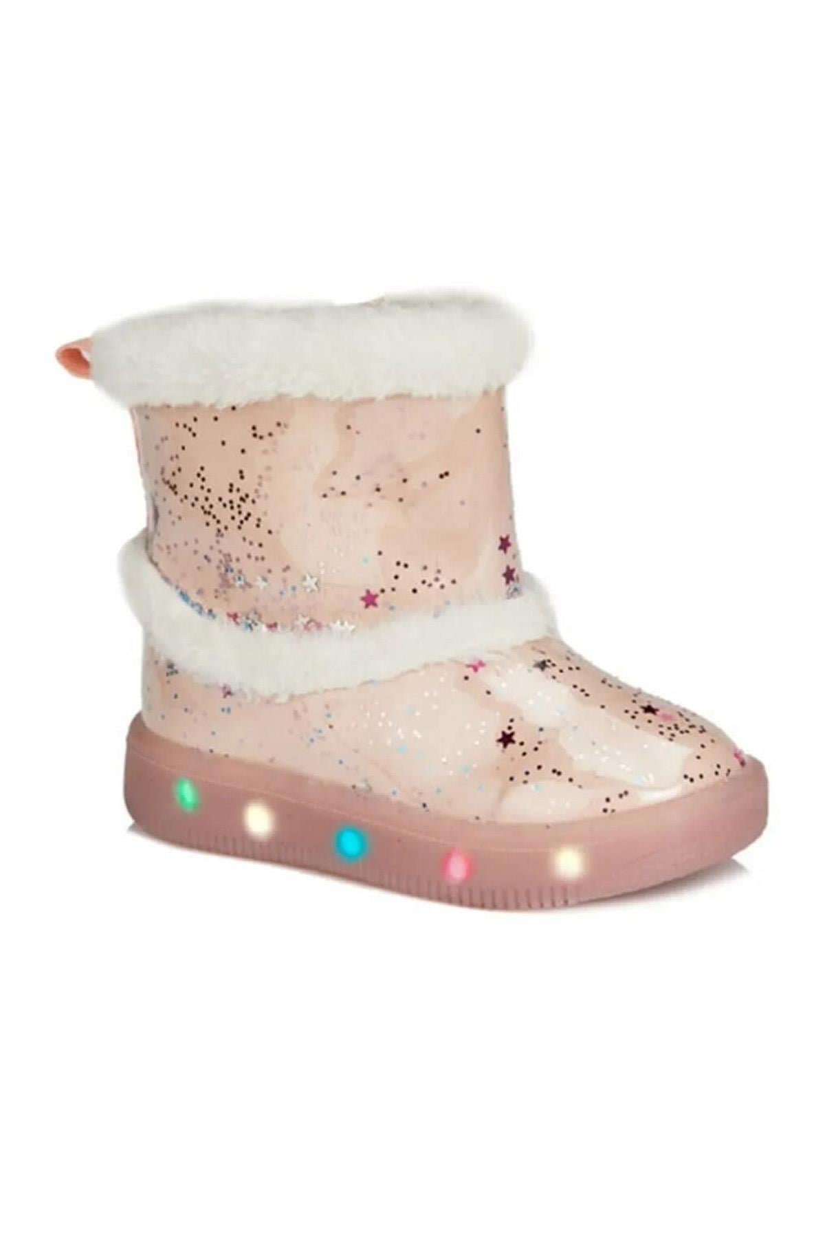 Vicco 220.B20K.108-114 Comet Pudra Işıklı Fermuarlı Kız Çocuk Bot Çizme Comet-Pudra