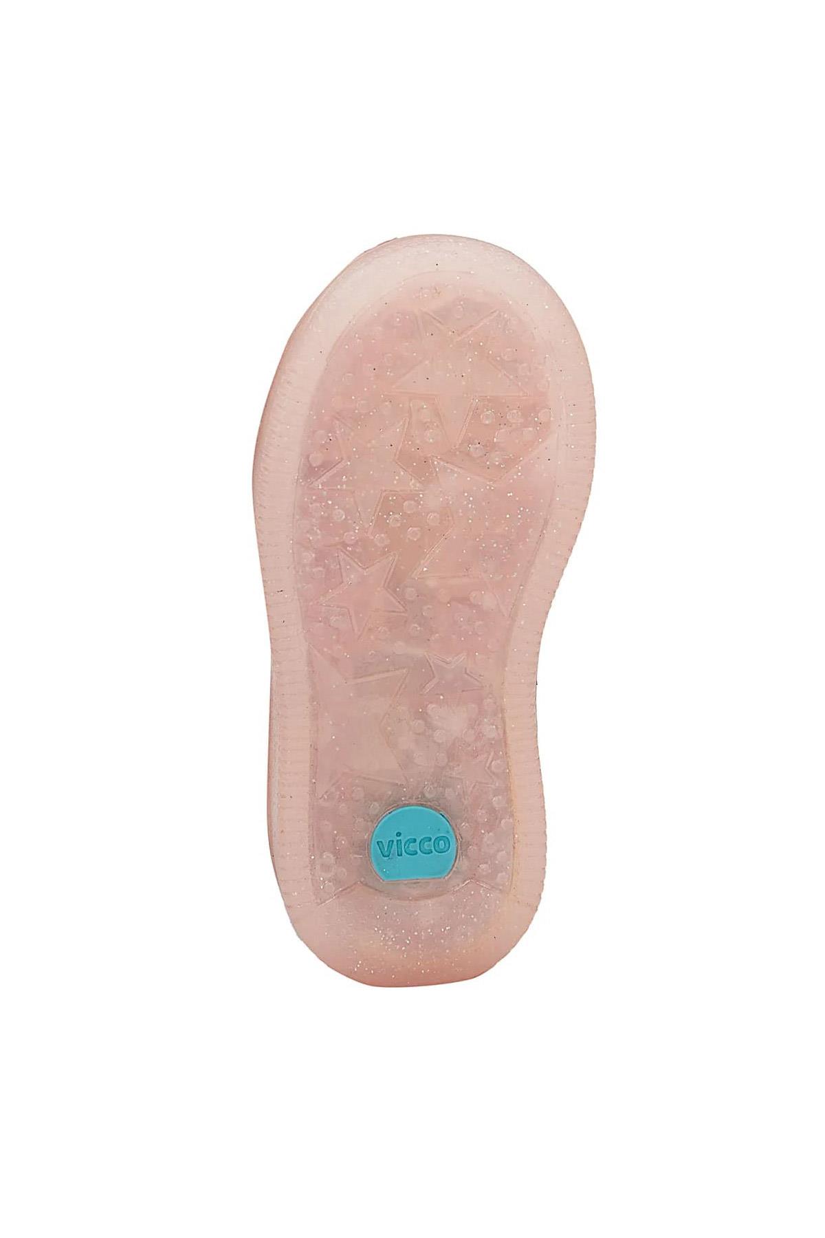 Vicco 220.B20K.108-114 Comet Pudra Işıklı Fermuarlı Kız Çocuk Bot Çizme Comet-Pudra