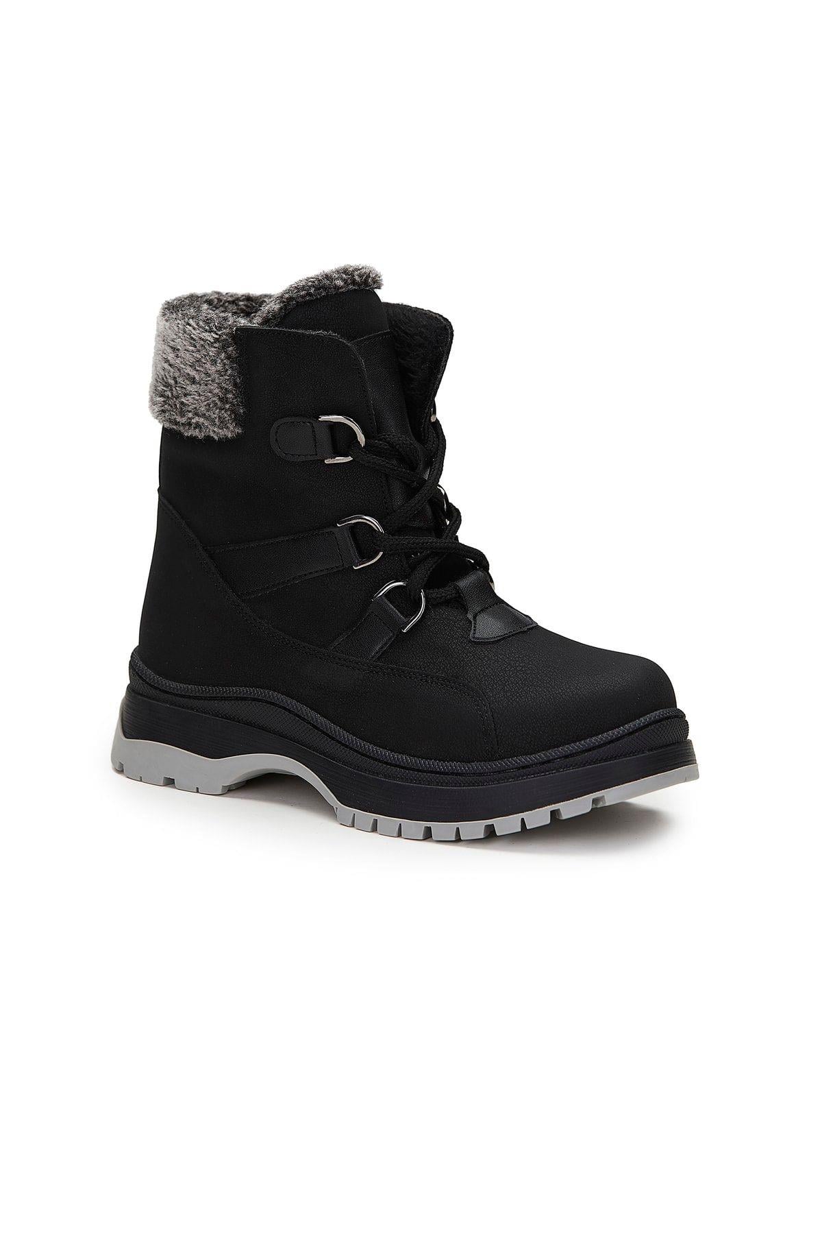 Vicco 946.F21K.240-02 Alexis Kürklü Fermuarlı Siyah Kız Çocuk Bot