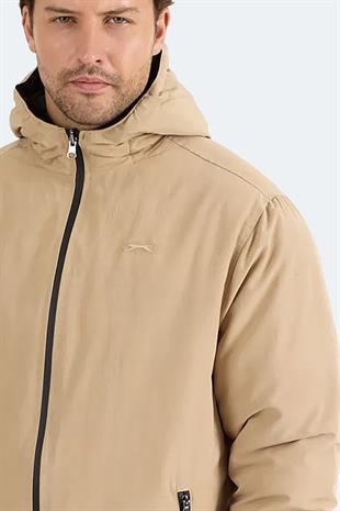 Slazenger BRELIS Erkek Çift Taraflı Bej Haki Mont & Kaban