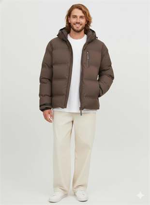 Jack & Jones Jcosweep Soğuk Geçirmez Erkek Mont Kaban Seal Brown 12238998