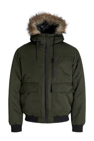Jack & Jones JJCHARLIE DETACHABLE FAUX FUR BOMBER Erkek Mont Rosin 12279474