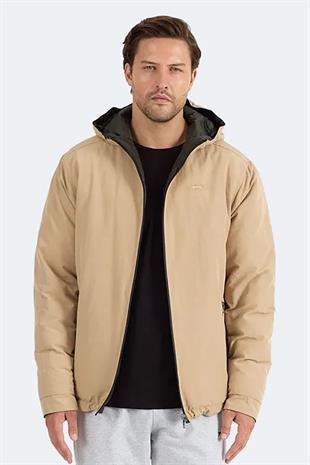 Slazenger BRELIS Erkek Çift Taraflı Bej Haki Mont & Kaban