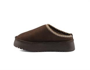 Roy Jones Kadın İçi Kürklü Kahve Yüksek Taban Günlük Terlik 9000-103