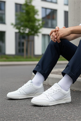 Jack & Jones JFWLONDON PU Erkek Beyaz Sneaker Spor Ayakkabı 12254003