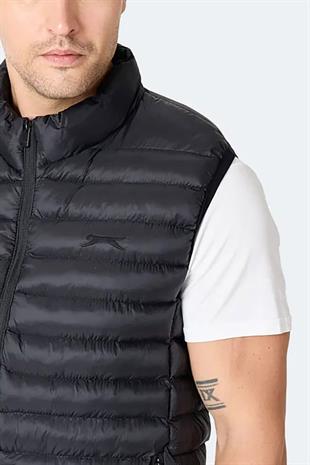 Slazenger HELIX Erkek Fermuar Cepli Siyah Yelek