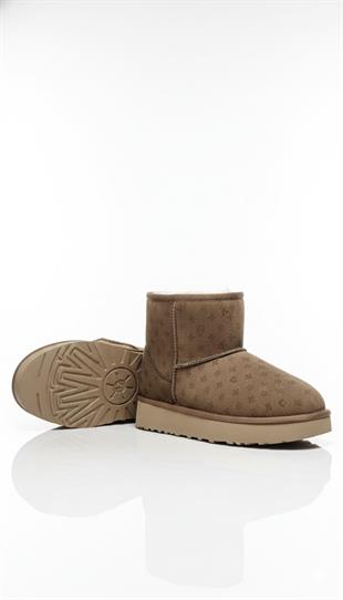 Pierre Cardin Baskılı Kadın Uzun İçi Peluş Süet Vizon Yüksek Taban Günlük Bot 55393