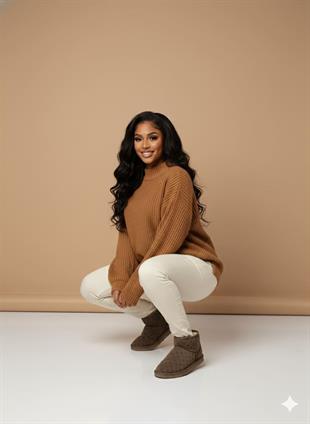 Pierre Cardin Baskılı Kadın İçi Peluş Süet Vizon Günlük Bot 55391