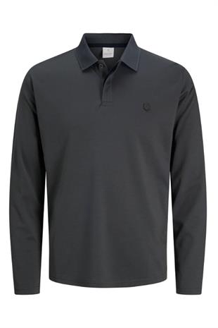 Jack & Jones JPRCCRODNEY LS Polo Yaka Koyu Gri Erkek Sweat Shirt 12259645