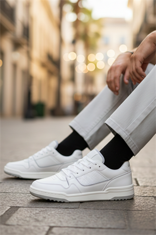 Jack & Jones JFWLONDON PU Erkek Beyaz Sneaker Spor Ayakkabı 12254003