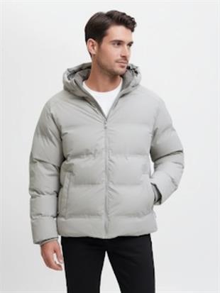 Jack & Jones JJESOHO PUFFER HOOD JACKET Erkek Şişme Mont Krem 12278749