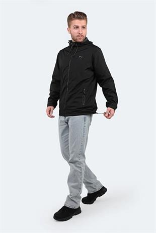 Slazenger OFANS Yağmurluk Rüzgarlık Erkek Mont Siyah