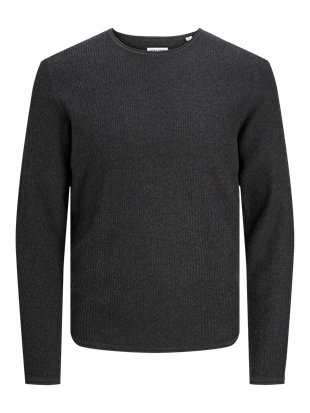 Jack & Jones JJECOOPER KNIT Koyu Gri Melanj Erkek Sweat Kazak 12258407