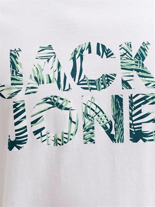 Jack & Jones JJEJEFF Logolu Erkek Beyaz Tişört 12288536