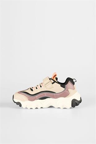 Vicco 346.P25K.244-15 Pote Cırtlı Bej Çocuk Spor Ayakkabı