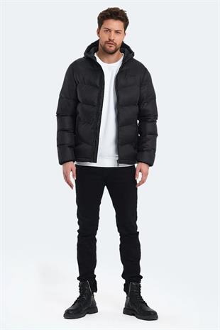 Slazenger World In Erkek Puffer Şişme Mont Siyah