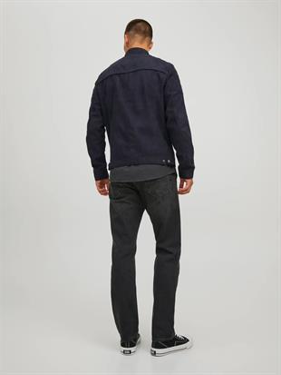 Jack & Jones JJEROCKY Süet Deri Erkek PU Deri Mont Jet Black Süet 12147218