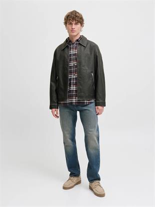 Jack & Jones JJECASABLANCA Erkek PU Deri Mont Siyah 12278839